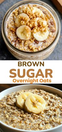 Start your day with these easy Brown Sugar Overnight Oats! This healthy breakfast is made with rolled oats, creamy yogurt, and sweet brown sugar. Perfect for busy mornings, just mix and refrigerate overnight. Customize with your favorite fruits or nuts for extra flavor. These overnight oats are not only delicious but also packed with nutrients to keep you energized!