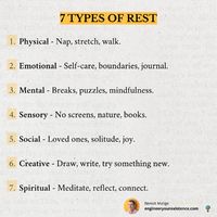 7 TYPES OF REST:    Enjoy this? ♻️ Repost it to your network and follow Benoit Malige for more.  #selfcare #selfreminder #selfdevelopment #selfimprovement #selfconfidence #selfgrowth #stressmanagement #stressmanagementtips #meditation #selfdiscovery #positivemindset #mindsetshift #selfempowerment #successmindset #quotes #mindsetiseverything #growth #growthmindset #personalgrowth #personaldevelopment #selfgrowth #personaldevelopment #mindfulness