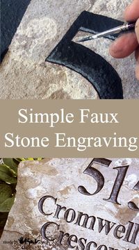 Simple Faux Stone Engraving | Paint Letters and Numbers on rock that looks chiseled