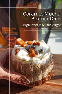 High Protein low sugar oats with a touch of Chike nutrition protein coffee.