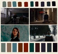 Jewel toned winter color palette for the atmospheric horror thriller The Blackcoat's Daughter #a24 #color #colour #colorpallete #thriller #horror #cinematography #cinema #movie #aesthetic