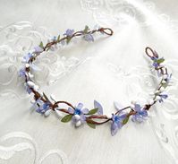 periwinkle blue flower crown, blue headband, blue flower girl, periwinkle hair flower, flower girl c