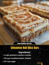 Daily Tasty recipes | Cinnamon Roll Bliss Bars | Facebook