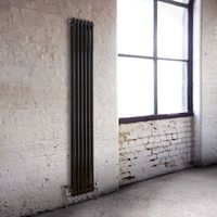 Milano Windsor Traditional Vertical 6 x 2 Column Radiator Cast Iron Style Black 1800mm x 293mm