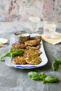 Courgette, Haloumi and Basil Fritters - Nadia Lim