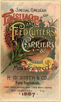 H. M. Smith & Co.’s feed cutters, carriers, etc. – Special Circular of Ensilage and Feed Cutters, Carriers &c. (1887)