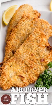 Crispy, flaky, air fryer fish is made with fresh fish, breaded with panko breadcrumbs, and seasoned to perfection with just a handful of ingredients.