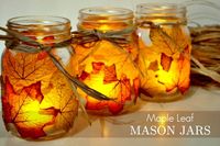 Autumn Leaf Mason Jar Candle Holders (tutorial)