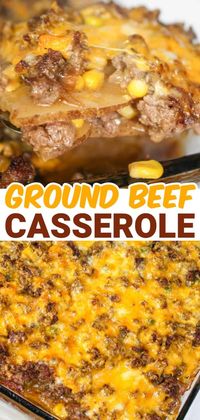 Ground Beef Casserole is a layered dinner recipe that is loaded with potatoes, vegetables and beef.  The gluten free sauce or gravy not only adds moisture but flavour as well.