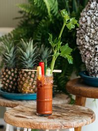 The kind of cocktail that's perfect for any time of day, our Bloody Mary is made from house mary mix and jalapeno infused vodka, and decorated with a celery stick, lemon + chillies.