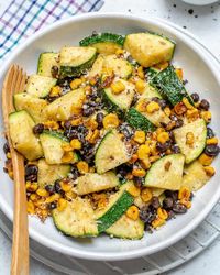 Parmesan Zucchini Corn Salad Recipe | Healthy Fitness Meals