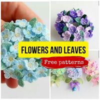 Mini Flowers and Leaves for Crochet Jewelry. Free Patterns