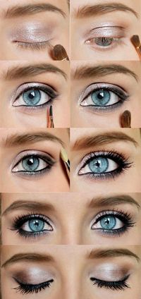 How to Do Sexy Blue Eyes Makeup | Gold Eyeshadow Tips by Makeup Tutorials at http://www.makeuptutorials.com/makeup-tutorial-12-makeup-for-blue-eyes