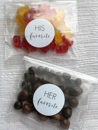 His and Her Favorite Candy Bag Seals Wedding Stickers Treat - Etsy