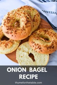 Indulge in breakfast with The Best Onion Bagel Recipe. Onion bagel recipes may seem intimidating, but the step-by-step directions and video make this an easy bagel recipe. Elevate your brunch with a delicious chewy, New York style onion bagel baked fresh from your own home. Homemade onion bagels are flavorful and perfect for cream cheese, butter, smoked salmon, eggs or deli meats. Make a bagel sandwich for lunch! Check out all the onion bagel ideas on the post!