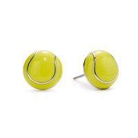 "Tennis Ball Enamel Post Earrings from GIMMEDAT® SIZE: These perfectly sized earrings are .40\" in diameter. Good for girls and women alike. The half sphere lays flat for ultimate comfort. PLAYER AND FAN FAVORITE: Attention to realistic detail in the design and the lightweight materials make this a huge favorite with Players and Fans alike. NON TARNISHING: Wear with confidence knowing each piece is protected from tarnishing and has NO LEAD or NICKEL. PERFECT GIFT IDEA: They arrive in a beautiful