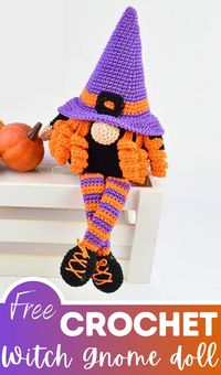 Crochet Witch Gnome doll