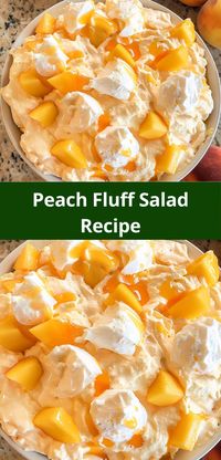 Delicious Peach Fluff Salad, a fluffy and fruity delight for any time!