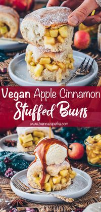 Apple Stuffed Buns (Vegan German Buchteln)