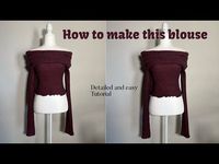 DIY off shoulder blouse easy sewing tutorial | Sewing for dummies - YouTube