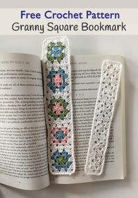 Granny Square Bookmark free crochet pattern by Little Monkeys Design