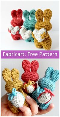 Crochet Valentine Heart Bunny Toy Free Pattern