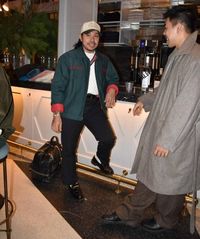 Steven and Chau talking at Todd Snyder’s bar celebrating @foundwell’s showcase of their watches. Steven gave me the backstory of his jacket, which was his uncle’s who was a mechanic. It was in amazing condition despite his uncle working in it before. #menswearnyc #menswear #tennissweater #heelbite #overcoat #horsebitloafer #mechanicjacket #blackleatherbag #toddsnyder #toddsnydernyc