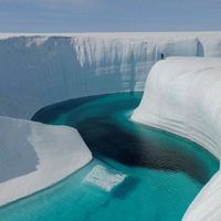 From CosmosUp on Facebook: "This is what an Ice Canyon in Greenland looks like"