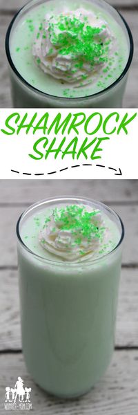 shamrock shake recipe - the perfect St. Patrick's Day Dessert!!  #stpatricksday #stpaddysday #shamrock #dessert #wundermom