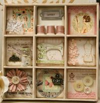 Vintage Shadow Box Collage--love the sewing goodies and pink! This would be a great addition to my craft haven!