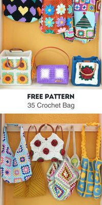 Discover 35 stunning crochet bag patterns in this free PDF download! From market totes to stylish purses, find your next project. 📚 FREE PDF DOWNLOAD available now! 🧶