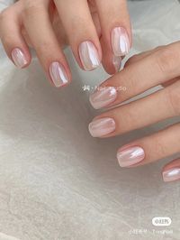 Wedding Nails Gel Press on Nails Soft White Chrome Nails - Etsy