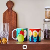 Colorful Retro Fruit Mug by Samossie. Find your thing.