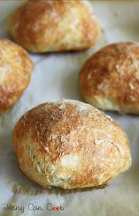 No Knead Crusty Rolls recipe from Jenny Jones (Jenny Can Cook) - Easy, super crusty rolls. This recipe is foolproof.