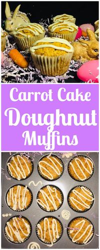 Carrot Cake Doughnut Muffins #easter #carrotcake #recipes