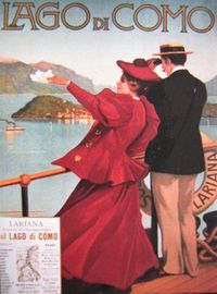 Art Nouveau |  Bon Voyage! Lake Como vintage poster