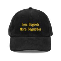 Less Regrets, More Baguettes Embroidered Hat