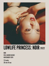 minimal aesthetic polaroid album poster for lowlife princess noir by bibi