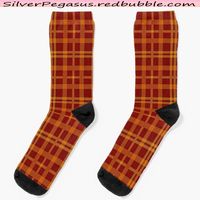 Shop for Tartan - Orange Brick Red Socks by © SilverPegasus / Add some cozy and classic style to your outfit with these tartan print socks, featuring a classic plaid pattern in orange and yellow on a dark red background. These crew socks are made from a stretchy knit fabric with a reinforced toe and heel and are available in one size that fits most. Whether you're lounging at home, heading to work, or going out with friends, these stylish tartan socks will add a classic accent to your look. You can wear them with sneakers or loafers to show off the fashionable plaid print. These tartan socks are also available in various colors, which you can discover in our shop. You can get them as a single pair or in different colors for everyday wear. These plaid socks are also great gifts. Shop today!