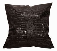 Pd1002A Brown Faux Crocodile Glossy Leather Cushion Cover/Pillow Casecustom Siz