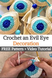 Crochet an Evil Eye Decoration Tutorial