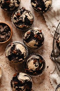 Chocolate Almond Butter Swirl Muffins | Kalejunkie