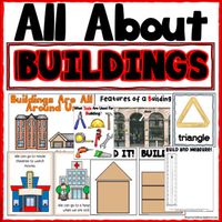 All about buildings and construction for 3K, pre-k, preschool and kindergarten! Building themed visuals, posters, and math and literacy activities are included! Teach your students all about buildings, building features, types of buildings and construction with these hands-on center activities and visuals. This resource includes real and clip art building images. You will be able to teach your students about parts of buildings, building materials, types of buildings, and MORE! Math and literacy