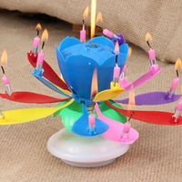 Musical Candle Flower Rotating Lotus Musical Candle Singing Candle-Powered Spinning Cake Topper