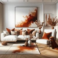 white and burnt sienna living room