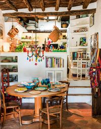 A petite dining nook at Es Pouas. Chairish is taking our next vacation here in Ibiza!!