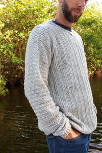 Men's V-Neck Crochet Sweater Pattern - Maxwell Sweater - Two Brothers Blankets