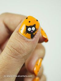 Black Cats Inspired Halloween Nail Art