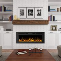 Enjoy the warmth and look of a real fireplace without the inconvenience with this Wall-Mounted Electric Fireplace by Northwest. Mix and match the three ambiance-enhancing LED flame color options and 10 fuel bed hues with the included electric fireplace logs, acrylic crystals, and stone pebbles to instantly transform your living space to suit your mood and rely on two heat and a no-heat settings to maintain a comfortable temperature in your living room, bedroom, or office year-round. Designed to heat up to 400-square-foot spaces, this crisp white wall fireplace also recesses in the wall for a sleek presentation and boasts an automatic timer you can set between 30 minutes and 8 hours for added safety. Color: Black.