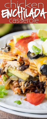 Chicken Enchilada Casserole Recipe via @iwashyoudry